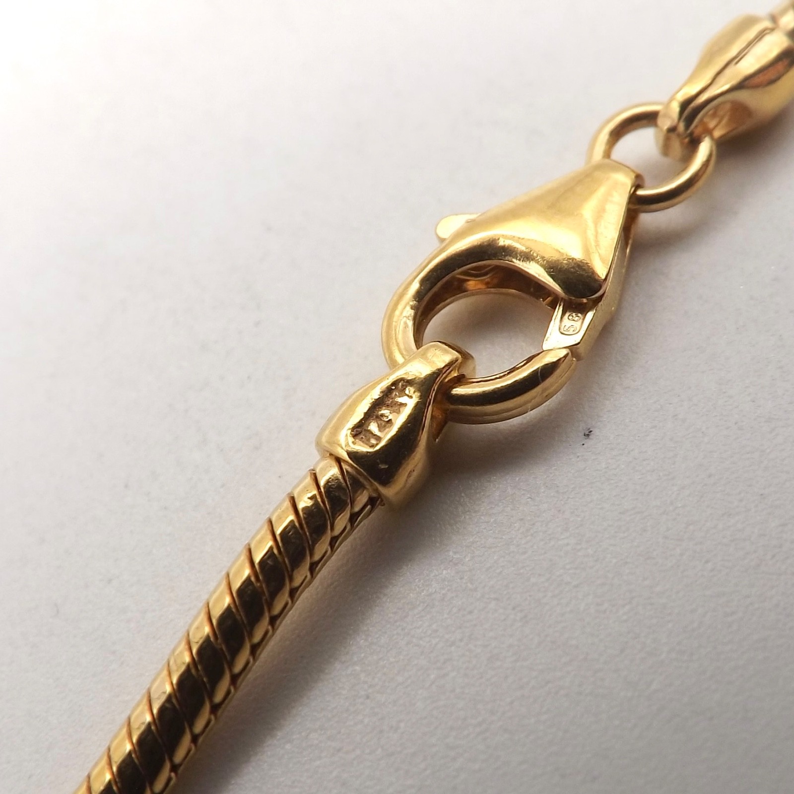 Solid 14k Gold Round Snake Link Pendant Chain Necklace 18in Italy 2mm 9gr