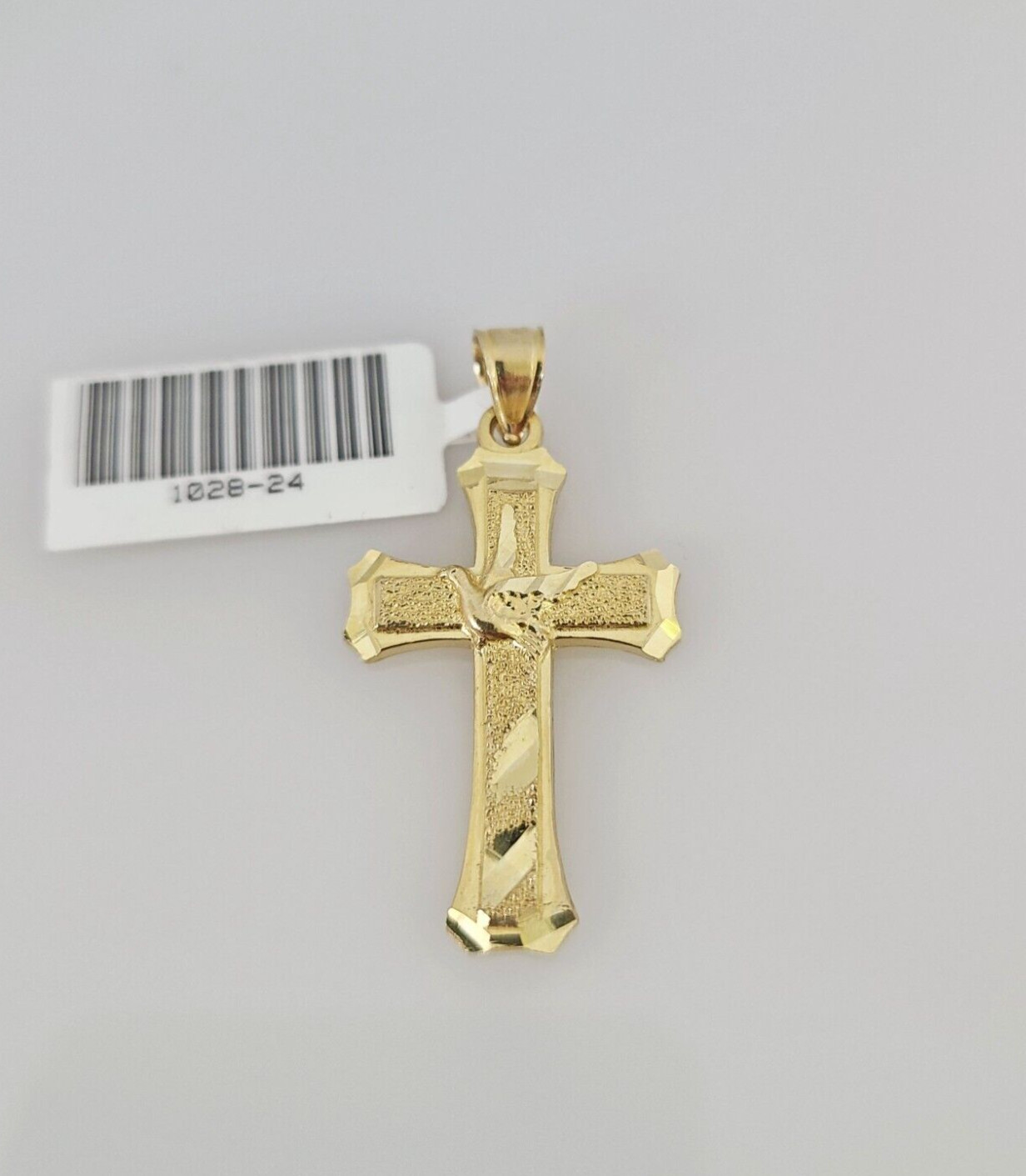 10k Jesus Cross Charm Pendant REAL 10Kt Religious Yellow Gold Genuine.
