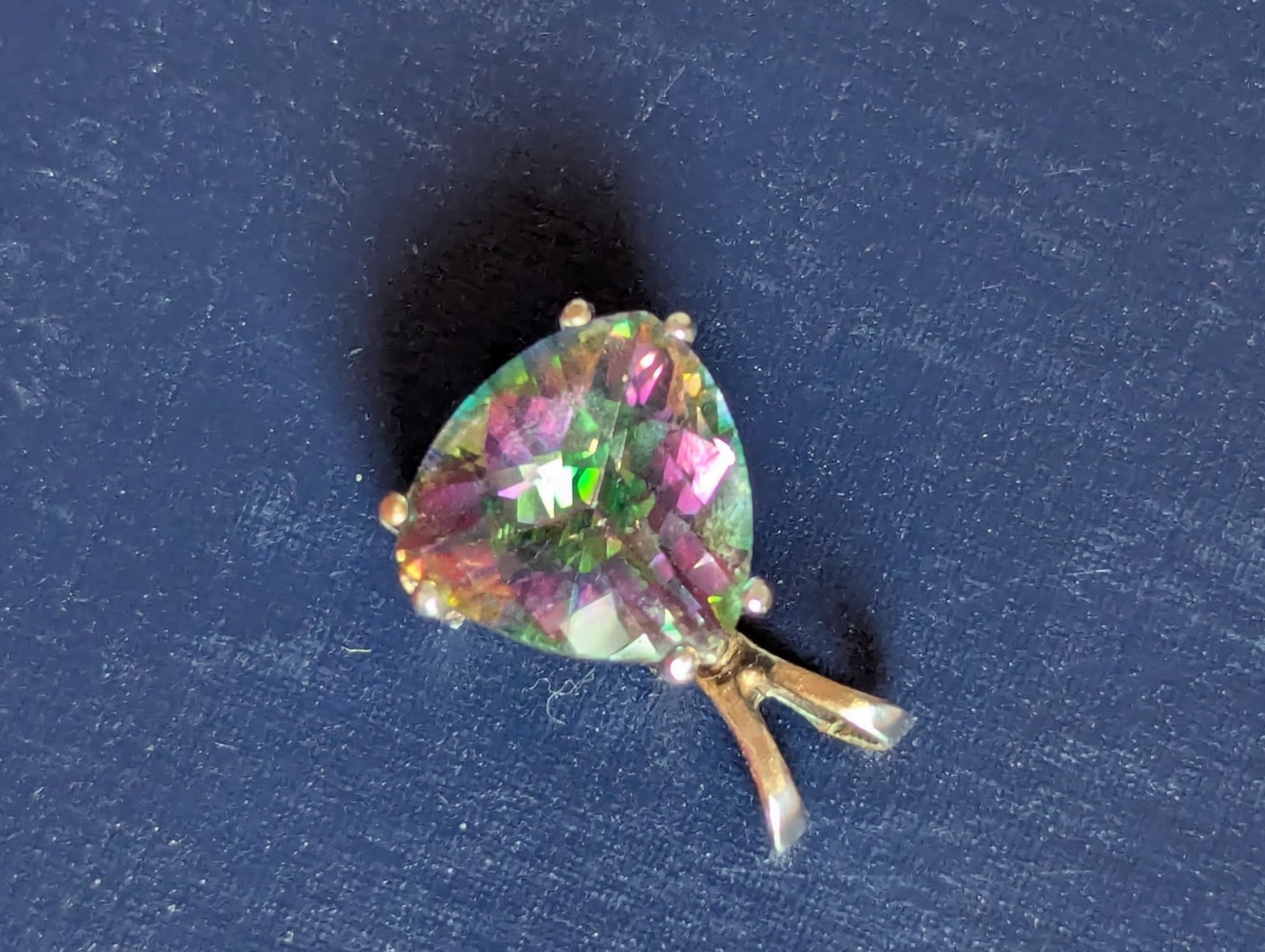 Cushion Cut Rainbow Topaz Pendant set in Sterling