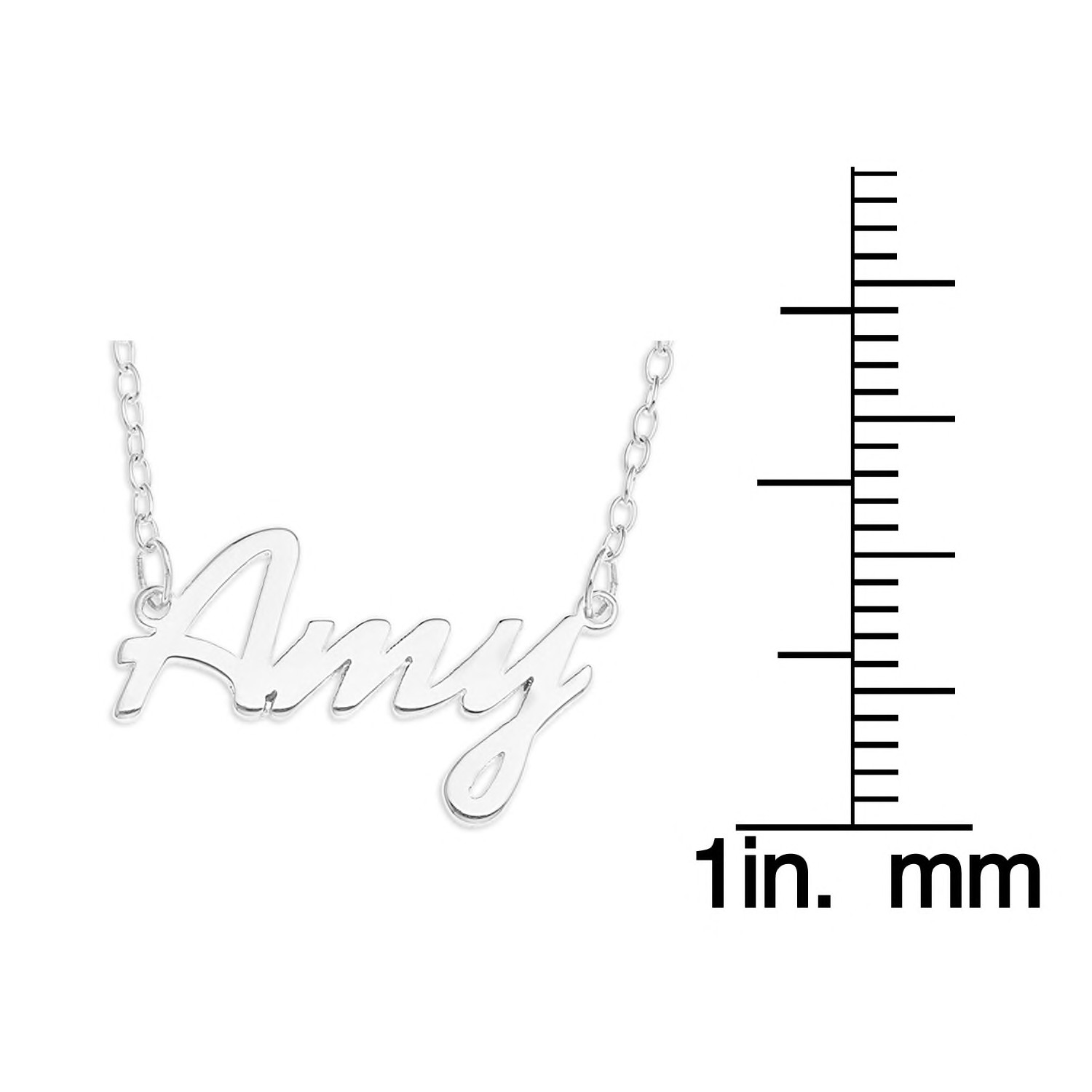 Amy Name Plate Necklace Pendent Sterling Silver female Personalized Custom