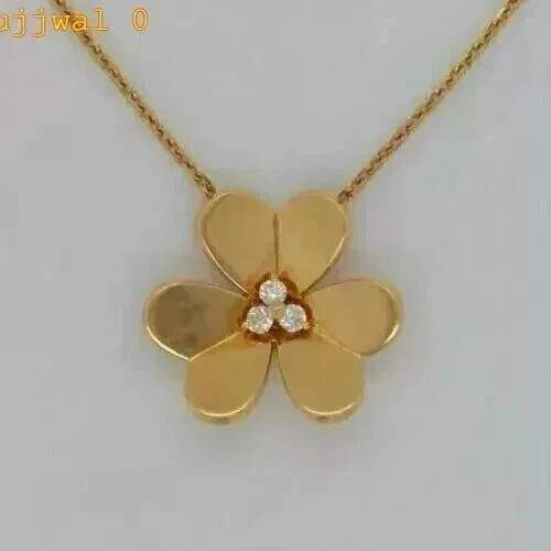 14k Yellow Gold Plated Flower Pendant Women’s 1Ct Round Cut Lab Grown Diamond