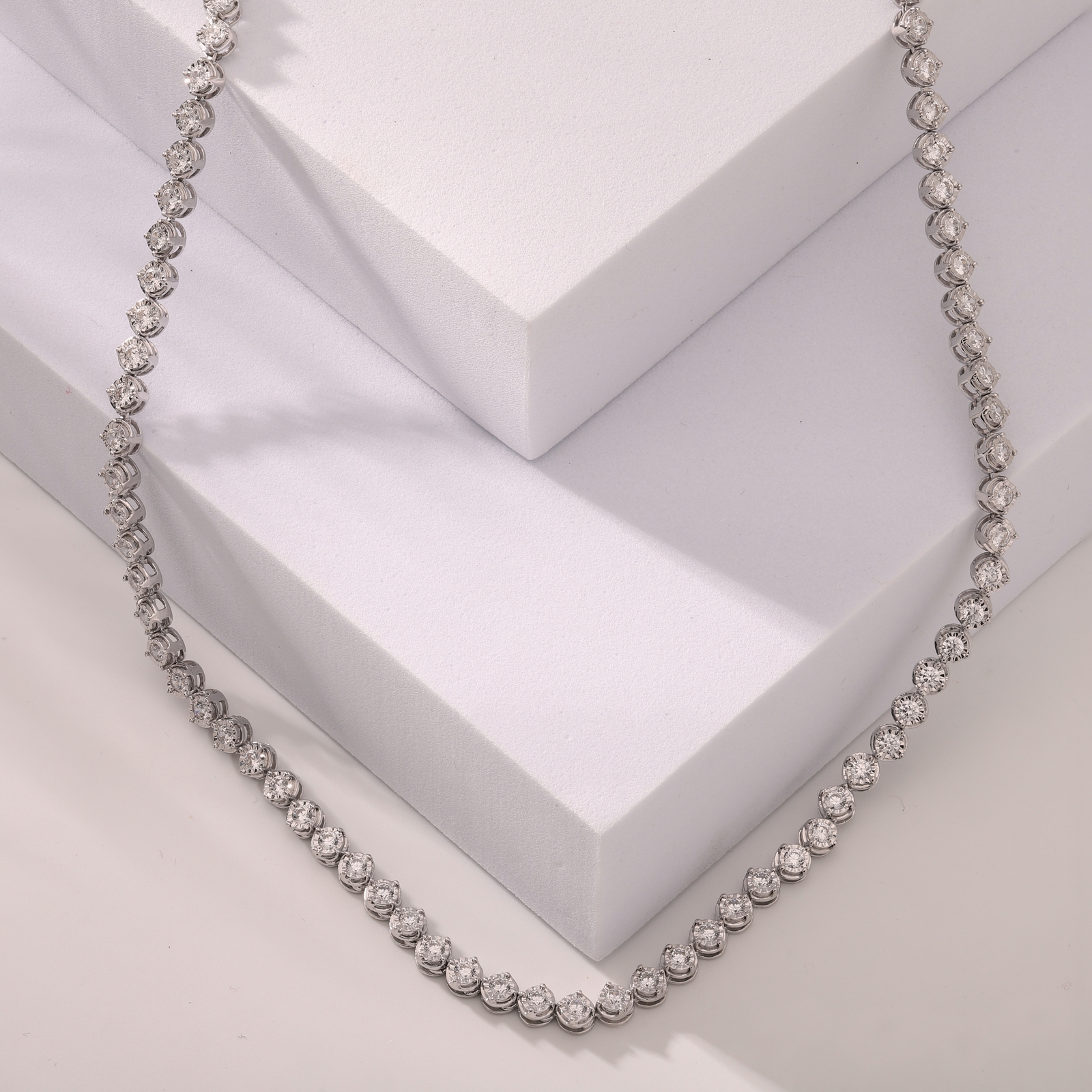 5.4CT IGI Certified Lab Grown Diamond Choker Necklace 925 Silver 18″ inch Womens