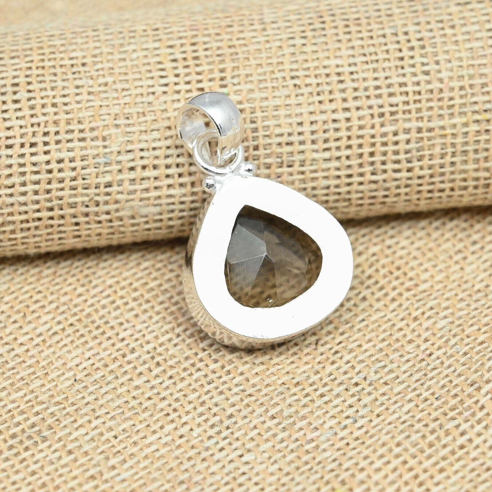 Beauty Smoky Topaz Gemstone 925 Sterling Silver Handmade Pendant B-47