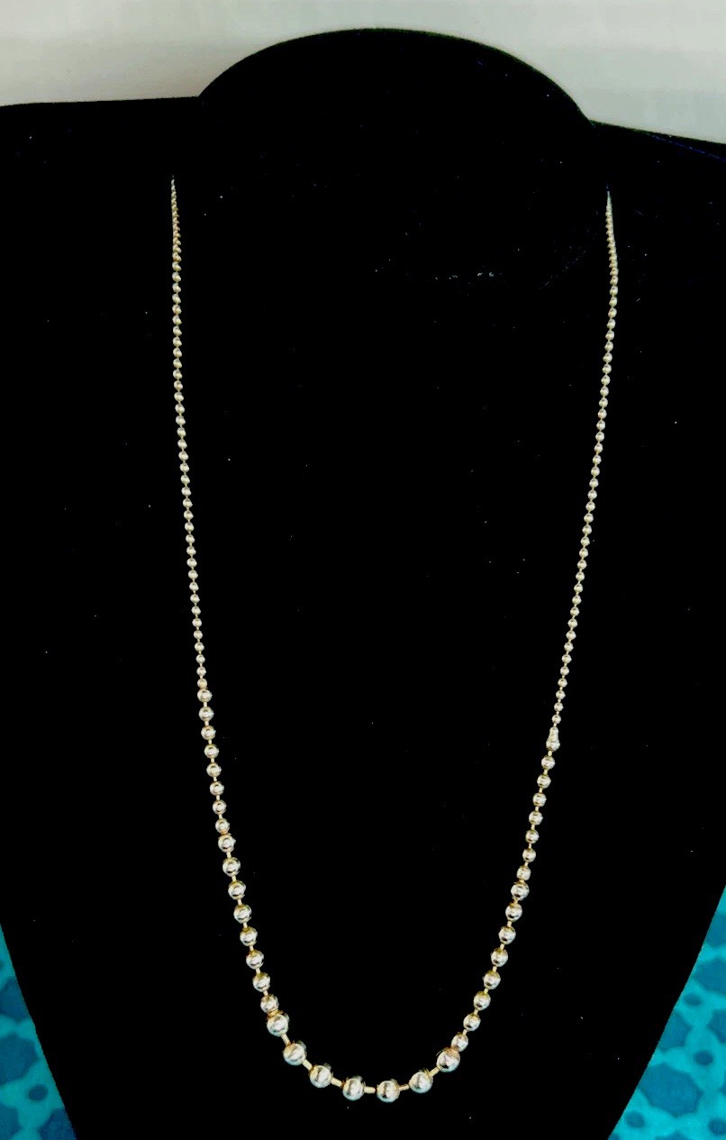 Sterling 925 Italy FAS Graduated Ball Bead Modernist Necklace 18″ Petite 6.3g