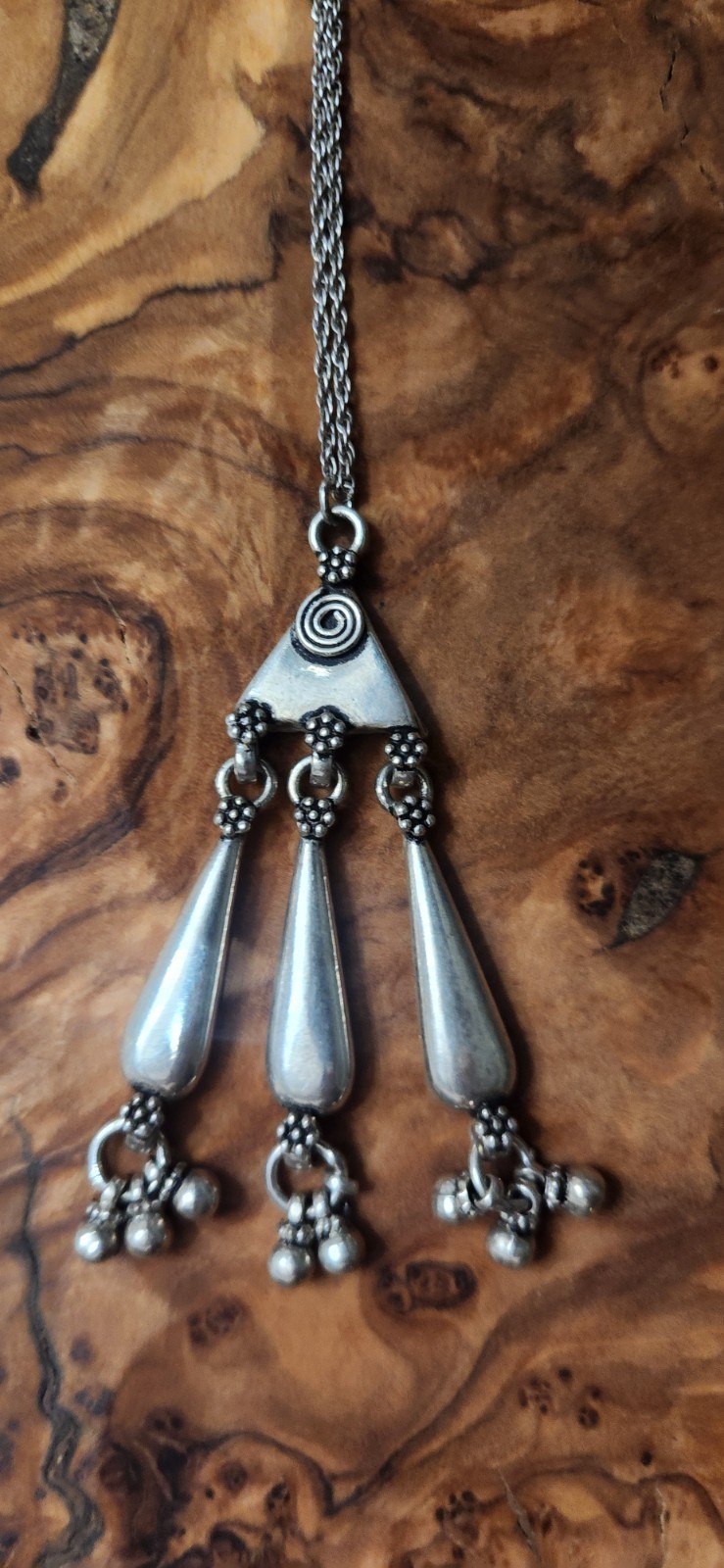 925 Sterling Southwestern Tribal Beaded Pendant 22″ Rope Nechlace Speidel 10.9gr