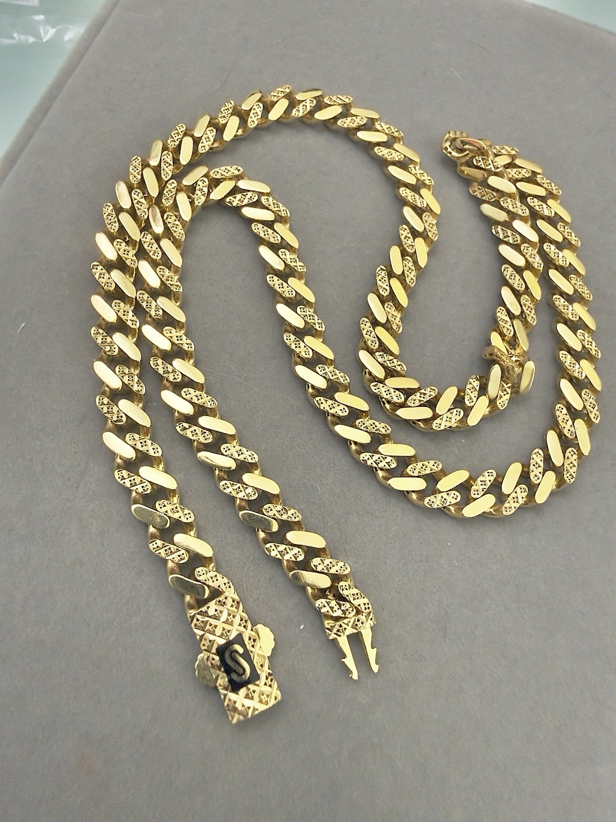 18K 750 Solid Yg Dubai Gold Curb Cuban Link Chain Men Necklace 20” 7mm Chunky