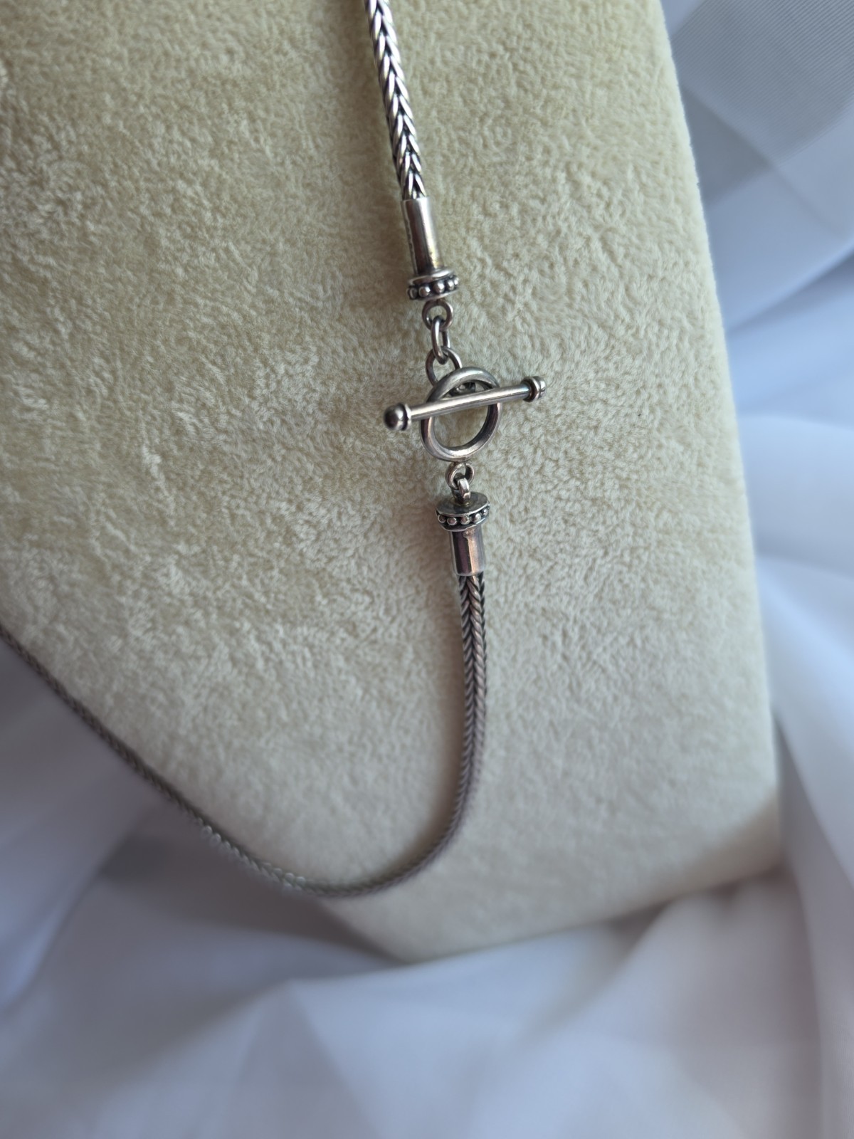BA Suarti Sterling Silver 4mm Foxtail Spiga Wheat Toggle Necklace 20″ ~ 30g