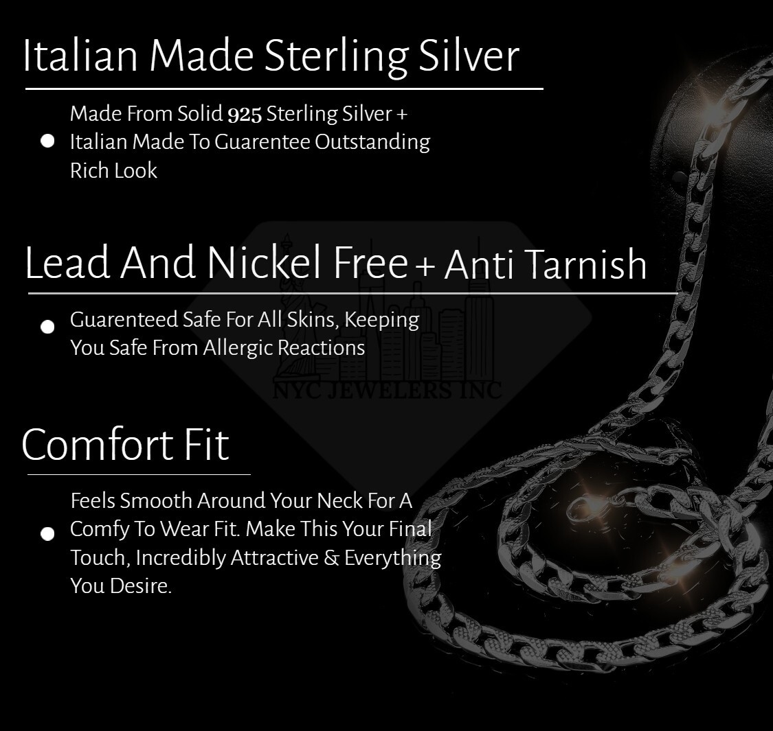 Italian Solid Sterling Silver Adjustable Chain Necklace 925 Silver Chain UNISEX