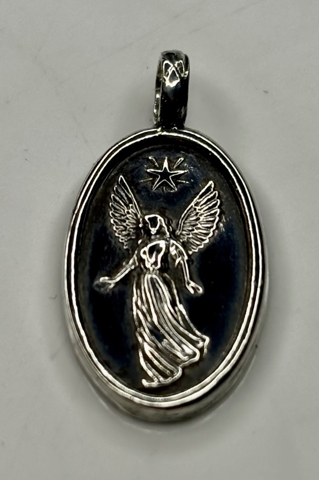 Fine pure Silver 999. guardian angel Minimalist Pendant