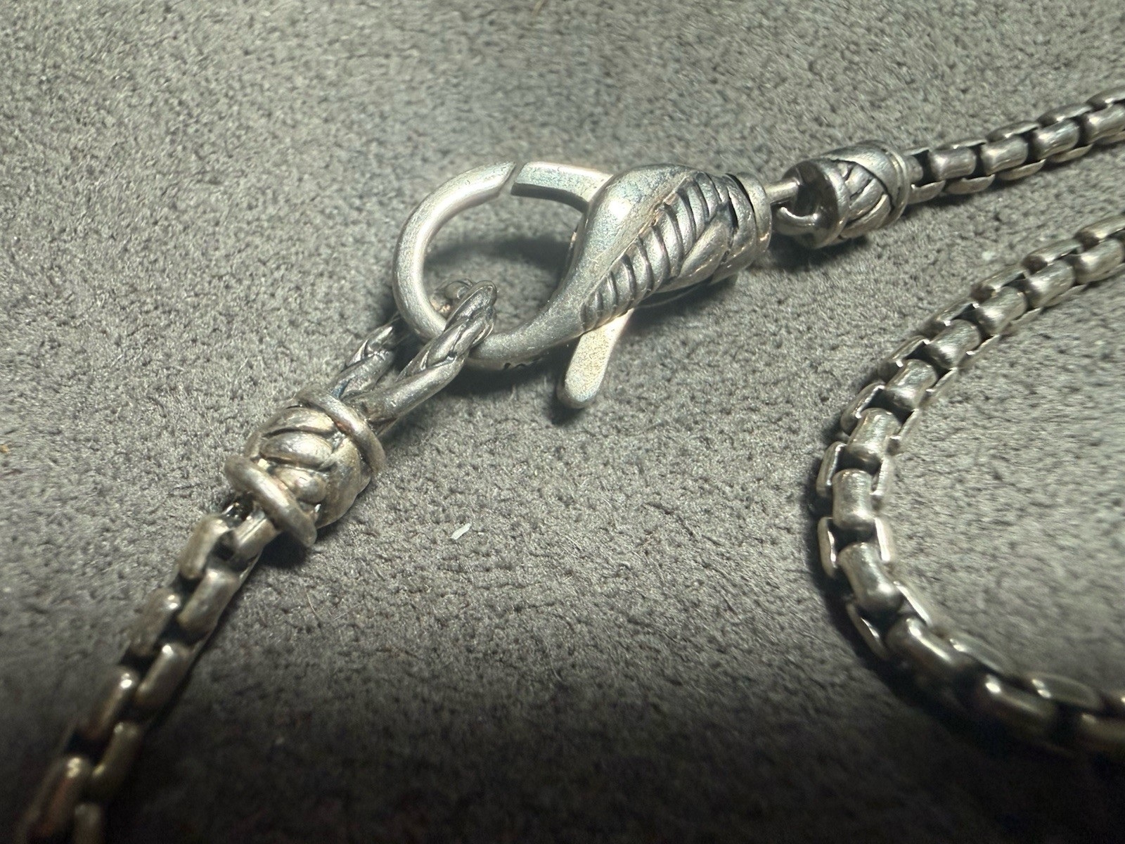 JAI BY JOHN HARDY STERLING SILVER 2.7MM SILVER BOX CHAIN 36” LENGTH HEAVY