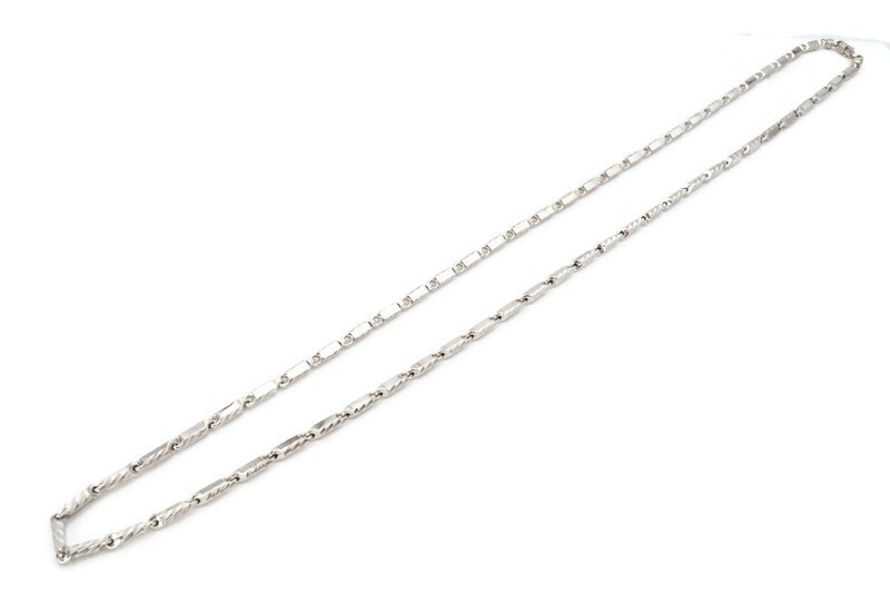 Sterling Silver 925 Bar Link Necklace 30″ 3.7mm
