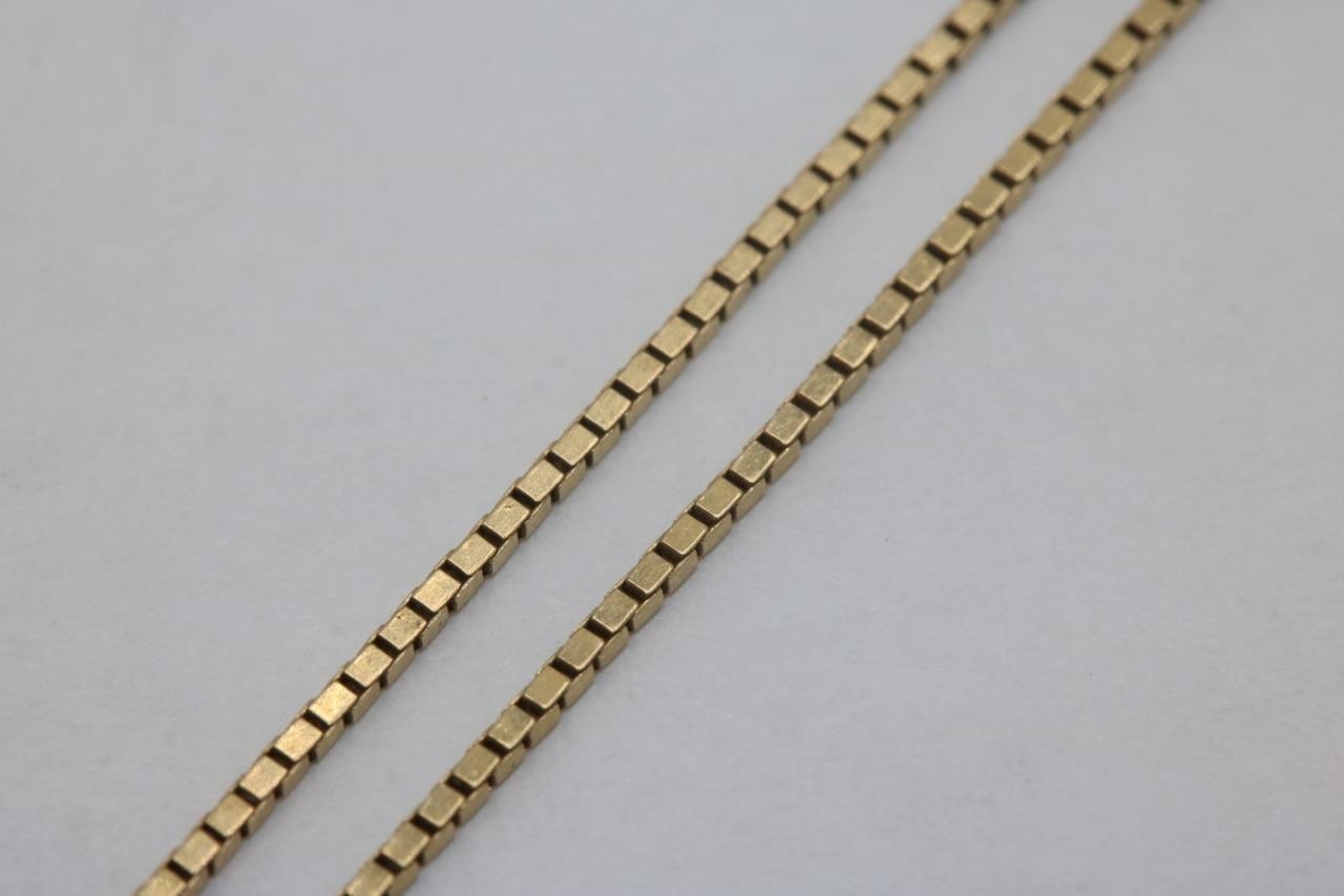 Fine 14K Yellow Gold 1MM Box Chain Necklace 19″ Long