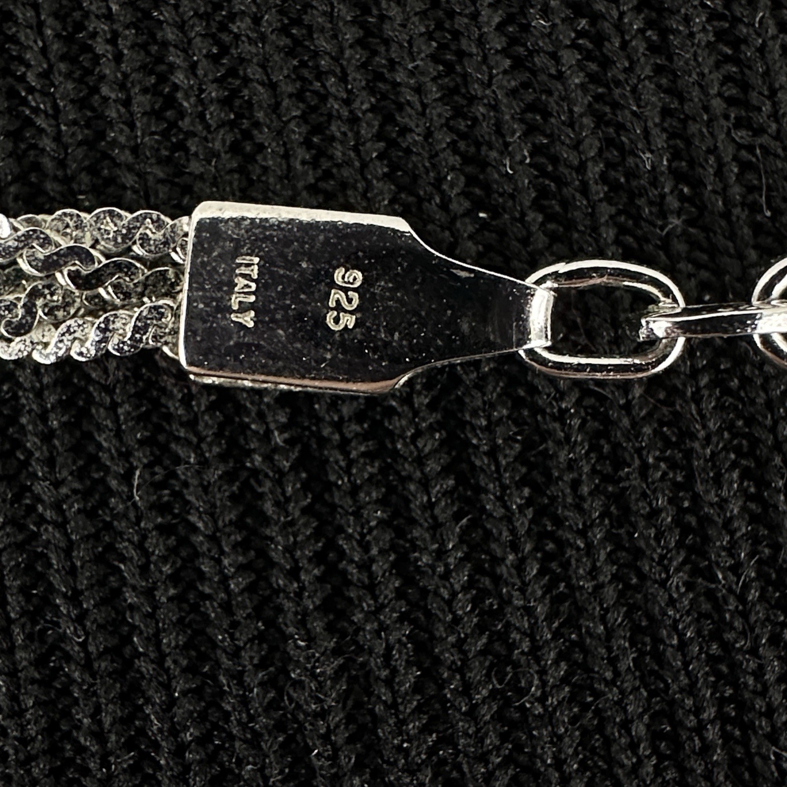 BRAIDED chain necklace – sterling silver w/ rhodium plating 3mm x 17″ & 8.3g