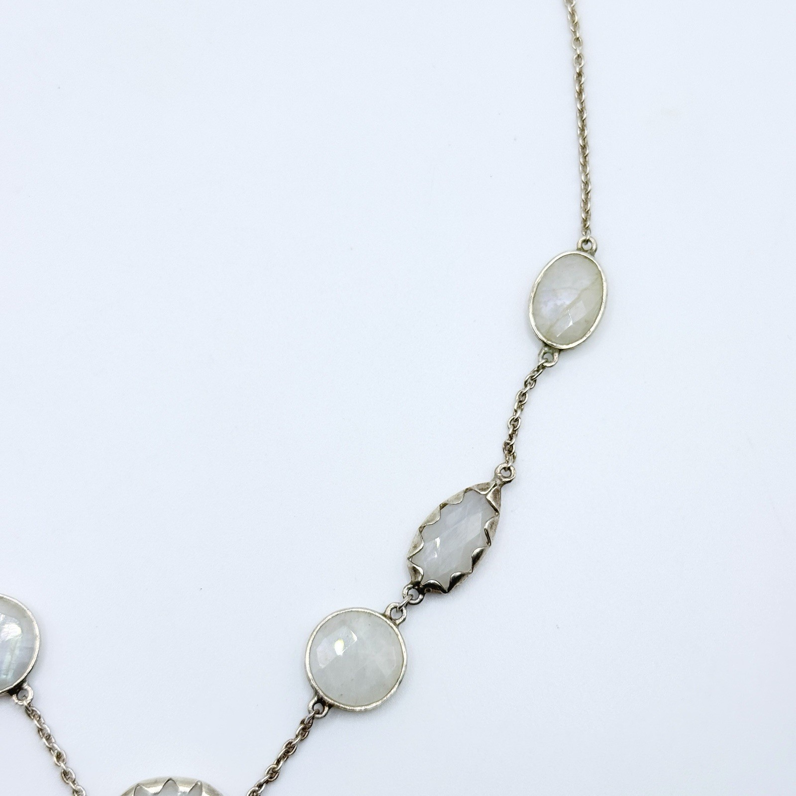 Retired Silpada Sterling Silver OVER THE MOON Moonstone Station Necklace N2914