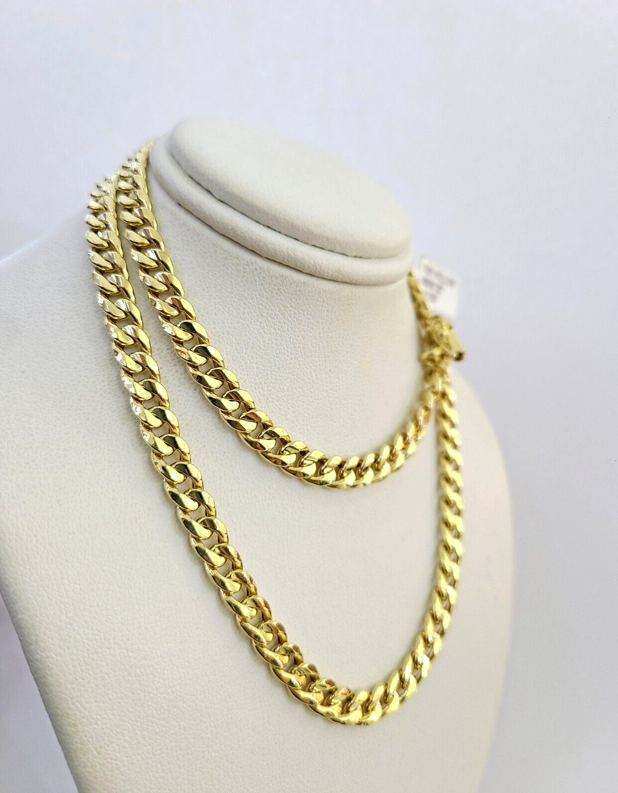 Real 10k Hollow Miami Cuban Link Chain Yellow Gold 6mm Necklace 22 Inch Genuine