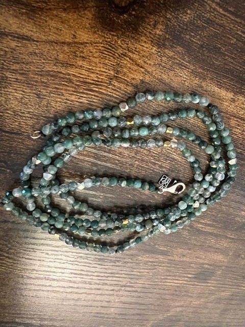 Grace+Heart 42″ Rainbow Tourmaline & Sterling Silver Bead Necklace