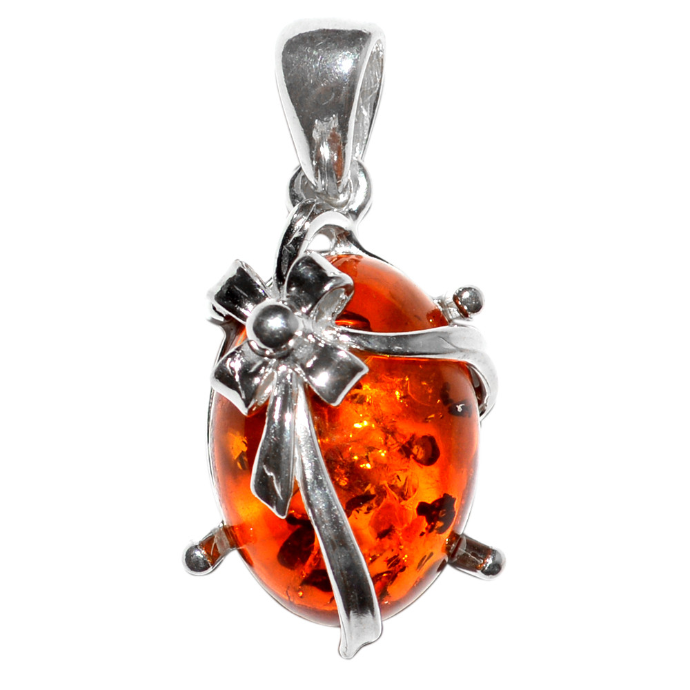 4.3g Authentic Baltic Amber 925 Sterling Silver Pendant Jewelry N-A275