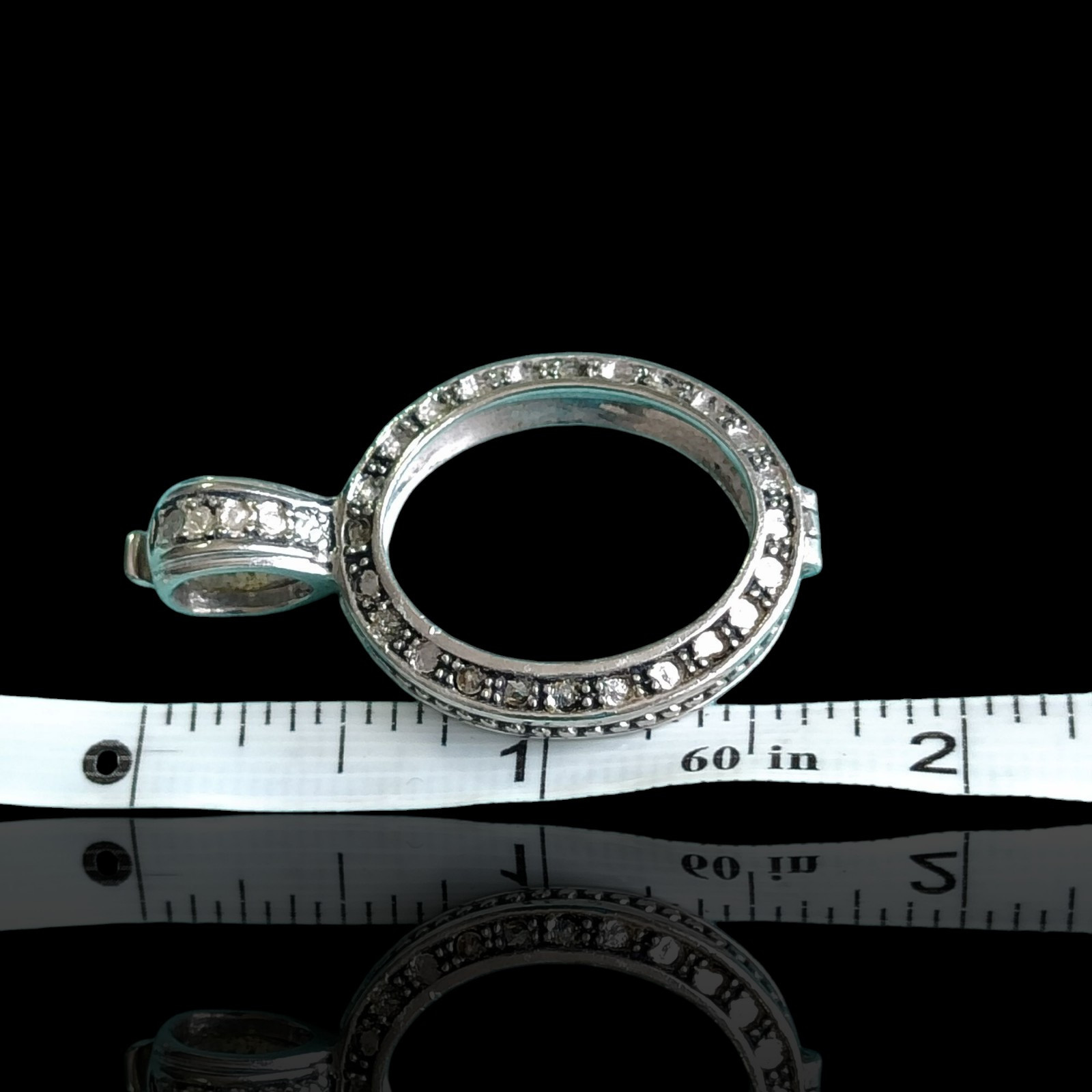 Sterling Silver 925 Bezel Locket Oval Pendant Setting