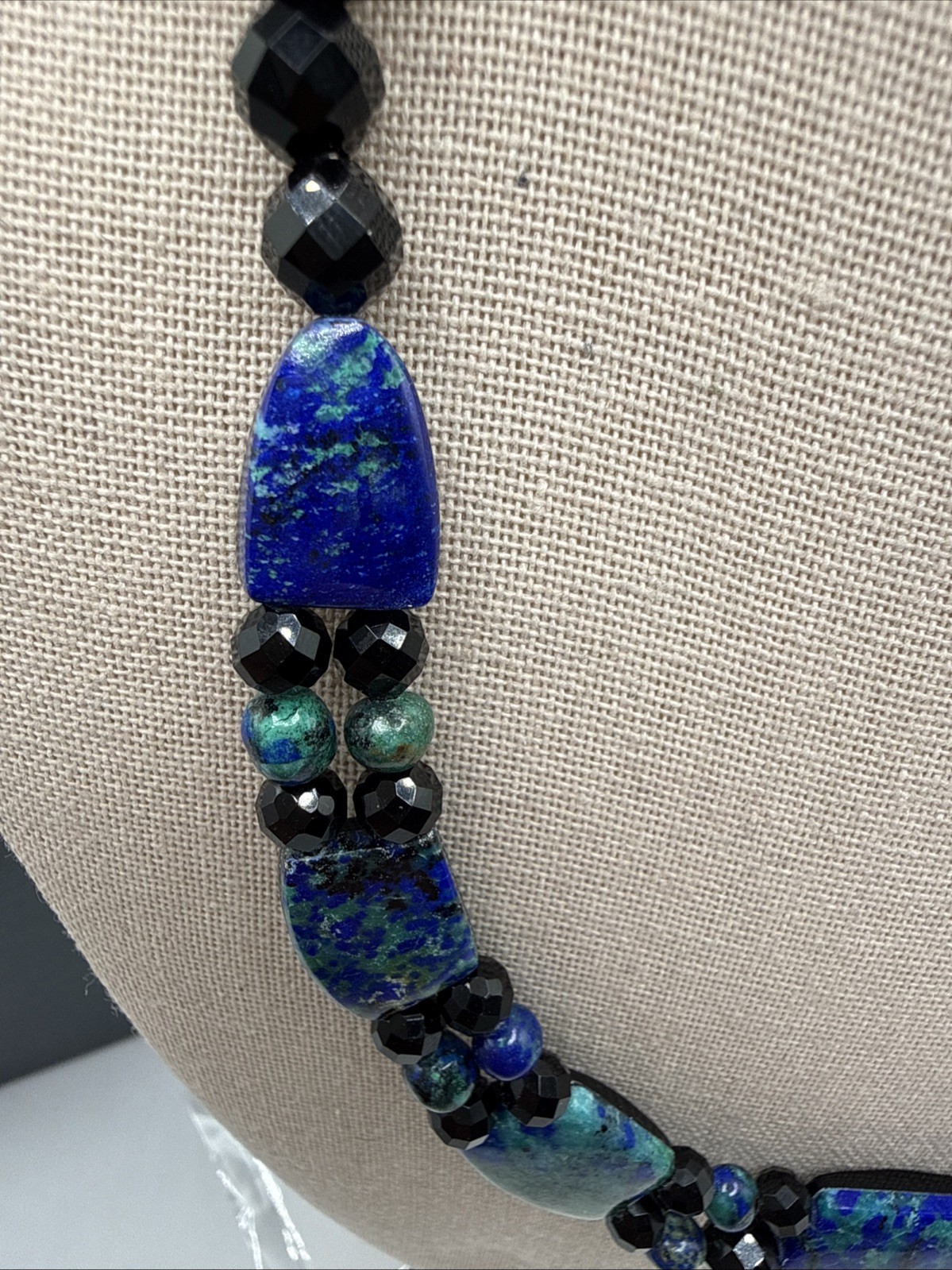 Jay King Reversible Natural Milpilla Azurite & Midnight Chalcedony 925 Necklace