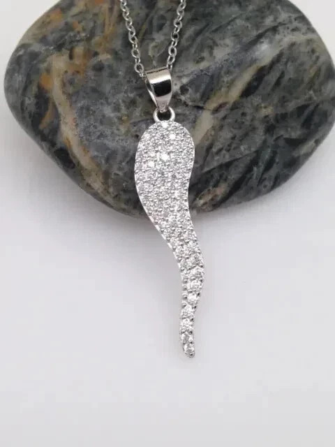 2.00 Ct Round Cut Lab-Created Diamond Women’s Horn Pendant 14K White Gold Plated