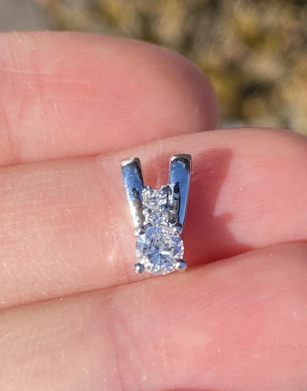 Solid Platinum 0.30CTW 100% Natural Round Diamond Pendant