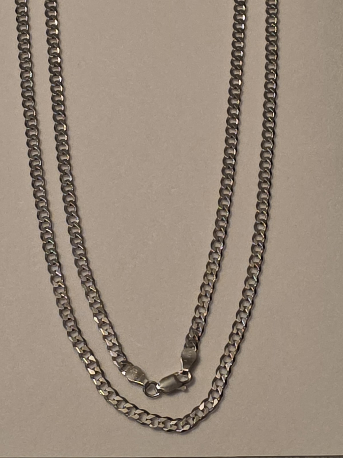 24″ 925 Italy Sterling Silver Curb Chain Necklace Lobster Clasp Brand New