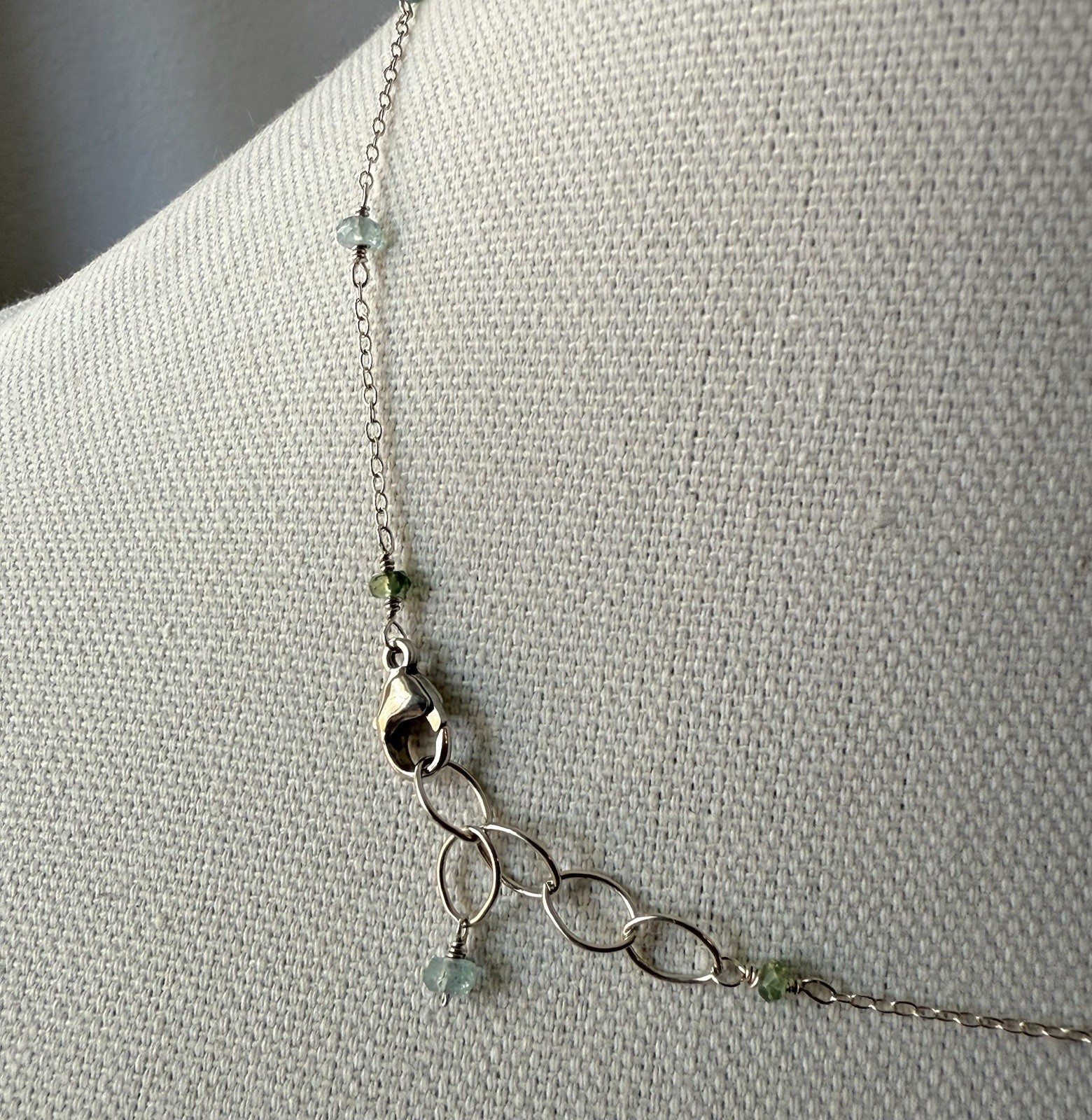 Sterling Silver Beaded Station Necklace