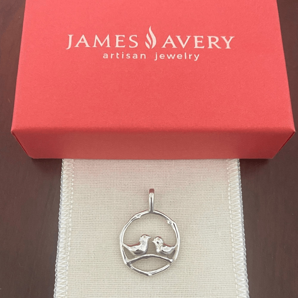 James Avery Retired Love Birds On Branch Pendant