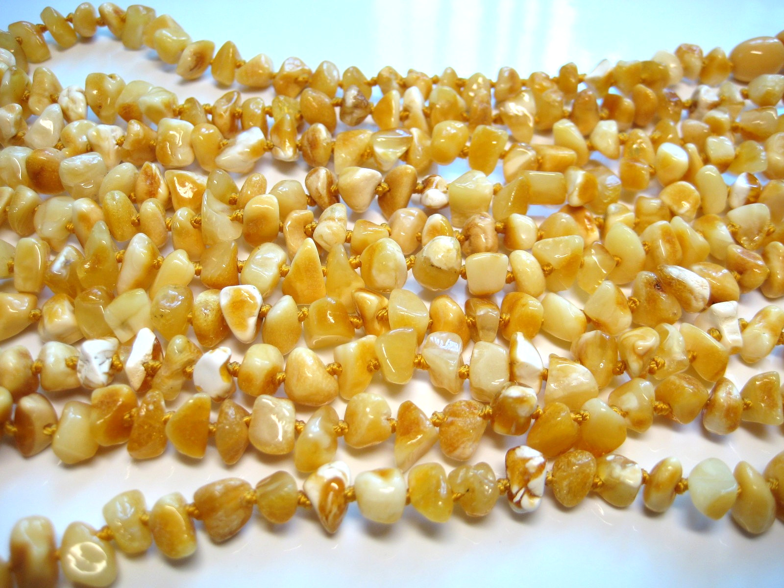 5 – Genuine Beautiful Yellow Baltic Amber Necklace 13 inch. 30 gr. !!!
