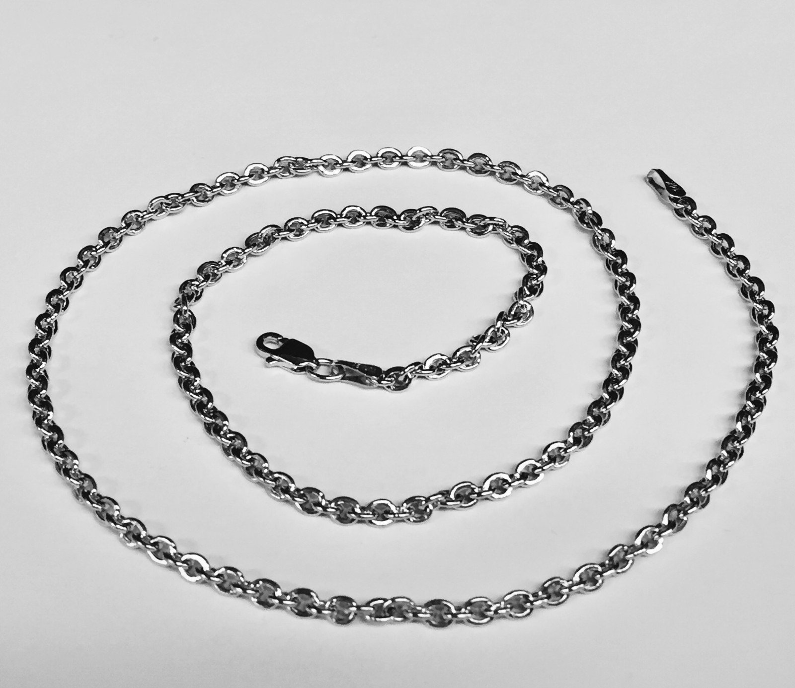 14k White Gold Cable Link Pendant Chain/Necklace 24″ 2.2 mm 3.7 grams WRCAB60