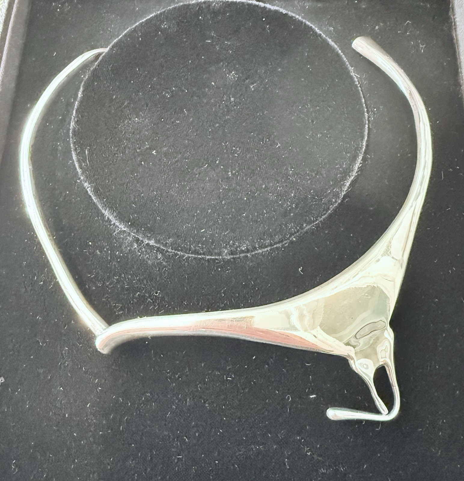 Surrealist Modern Cuff Necklace Stamped Sterling Illegibly Signed