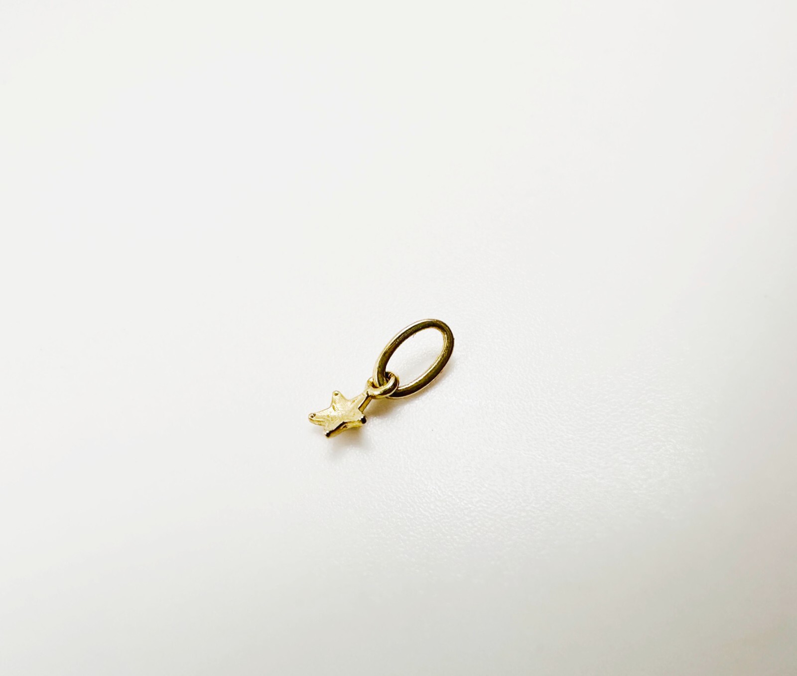 14K Solid Yellow Gold Teeny Tiny – Very Small Beveled Star Charm Pendant 8.5x3mm