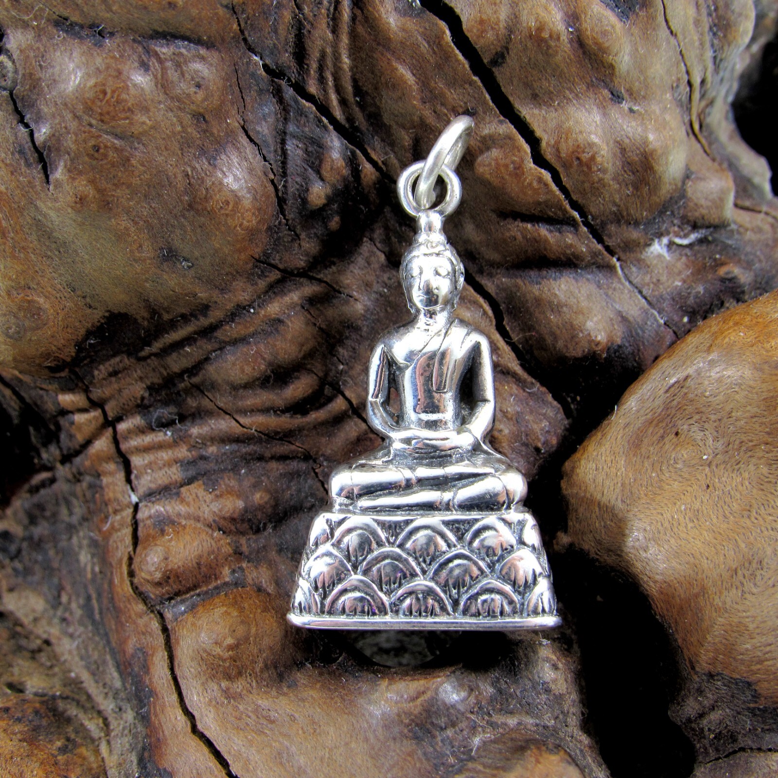 Solid 925 Sterling Silver Seated Praying Buddha Pendant – Spiritual Yoga Jewelry