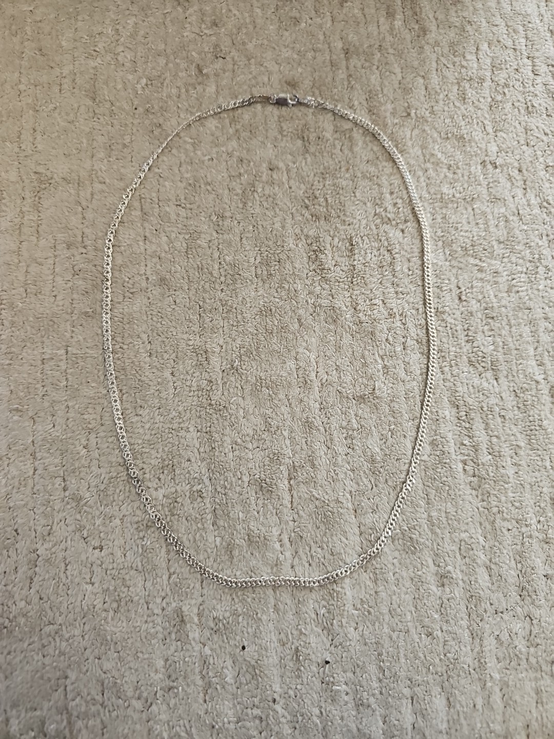 NIB Sterling Silver Double Curb Chain 20 In Made In Italy