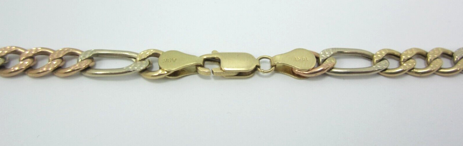 STUNNING MULTI-TONE GOLD (20″) FIGARO STYLE CHAIN NECKLACE 12.1G