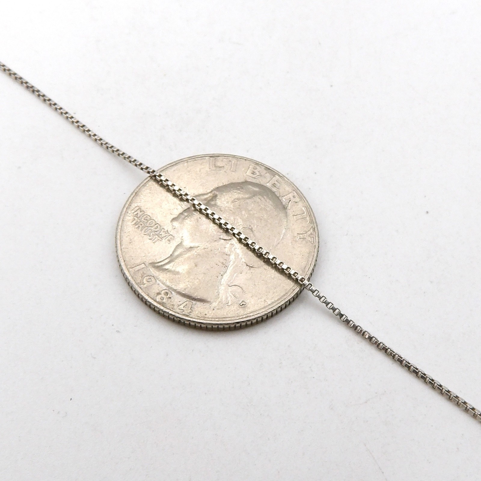 Sterling Silver Venetian Box Link Pendant Chain Necklace 21in 1mm