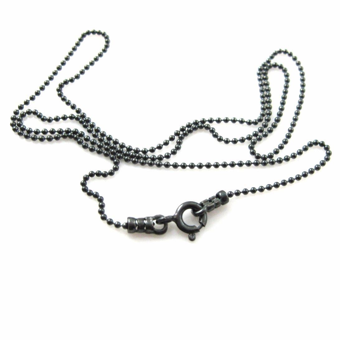 Oxidized Sterling Silver Necklace – 1.2mm Ball Chain (16″-36″)