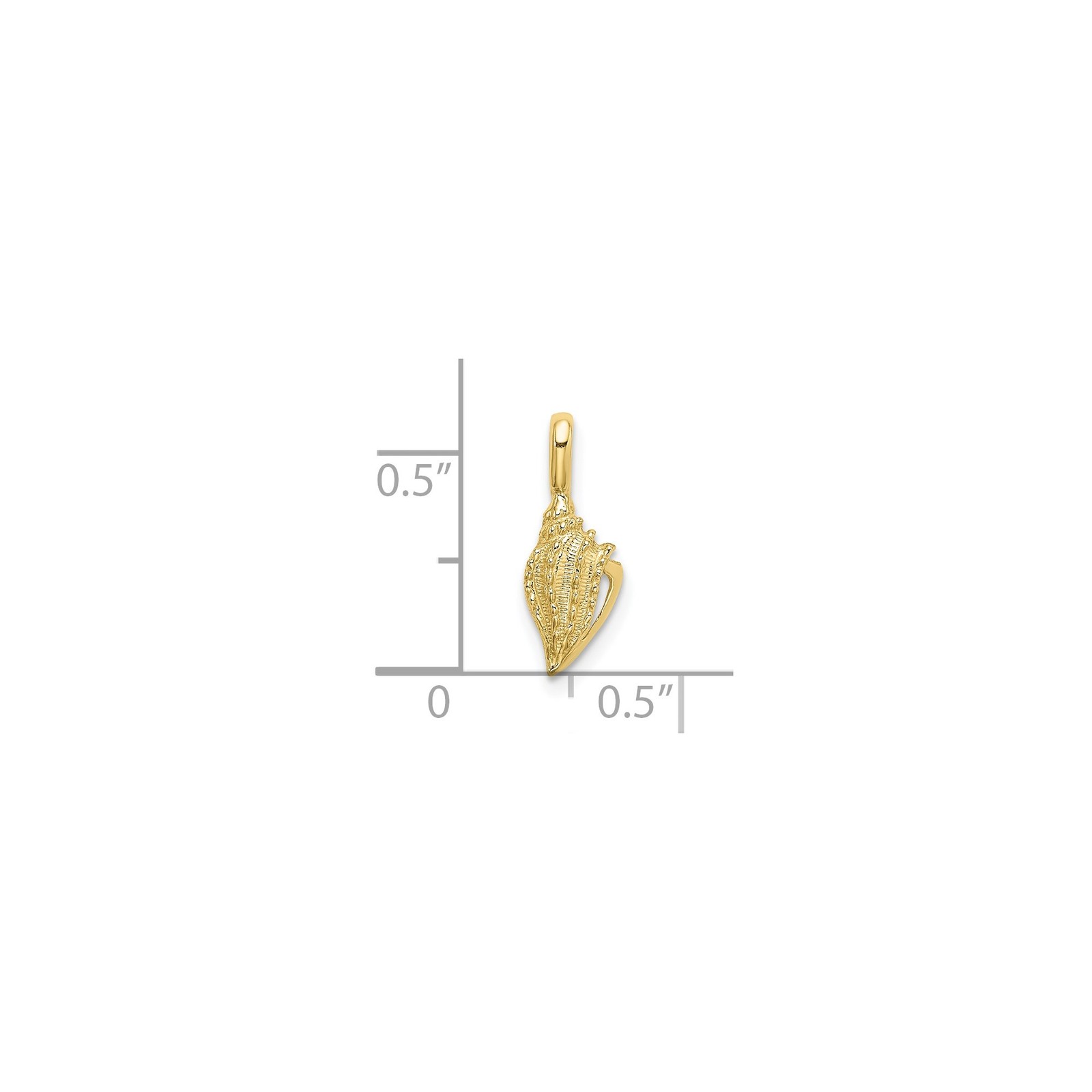 10k Yellow Gold Conch Shell Pendant Ocean-Inspired Nautical Sea Life Charm