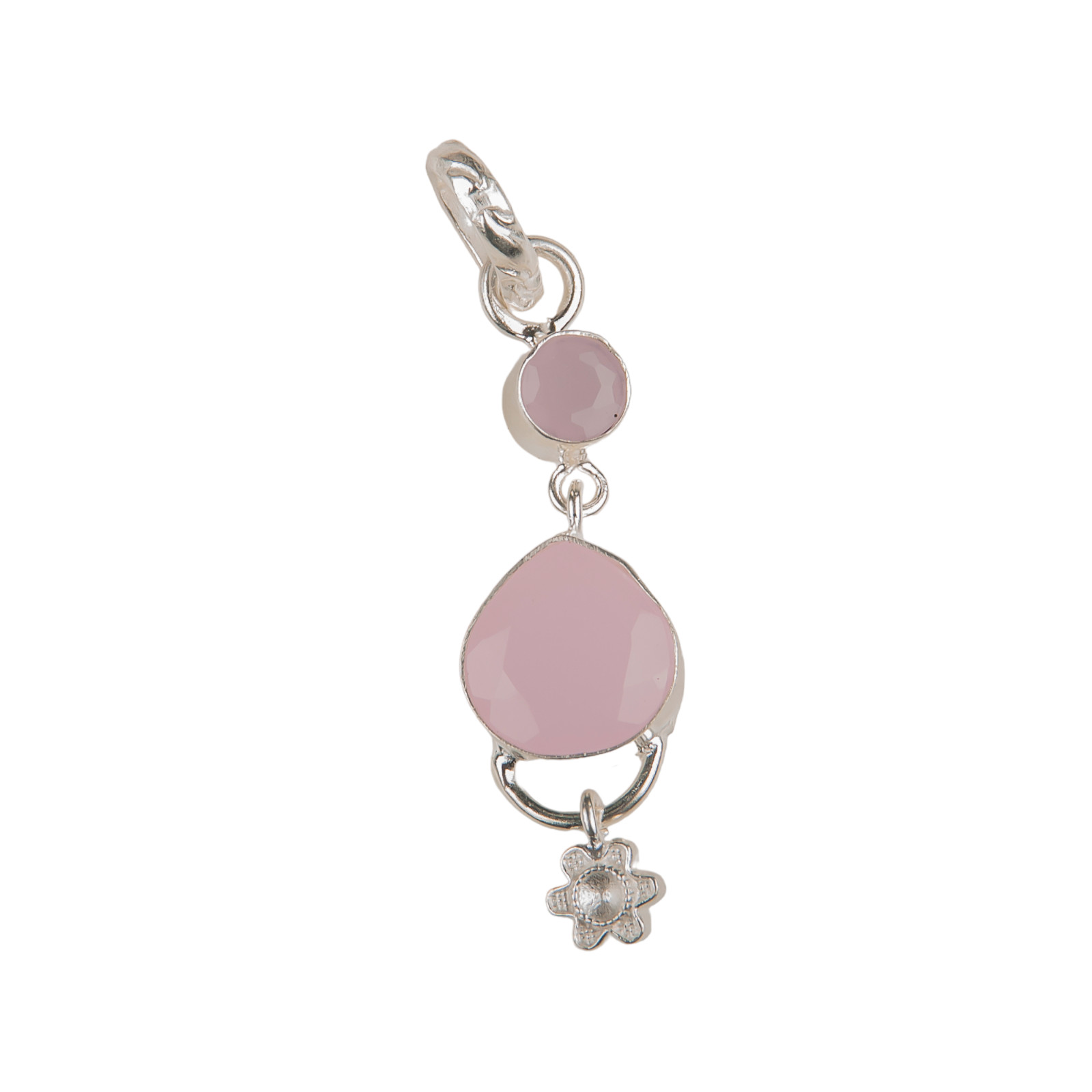 Rose Chalcedony Gemstone 925 Solid Silver Necklace Pendent 2.00″ For Wedding