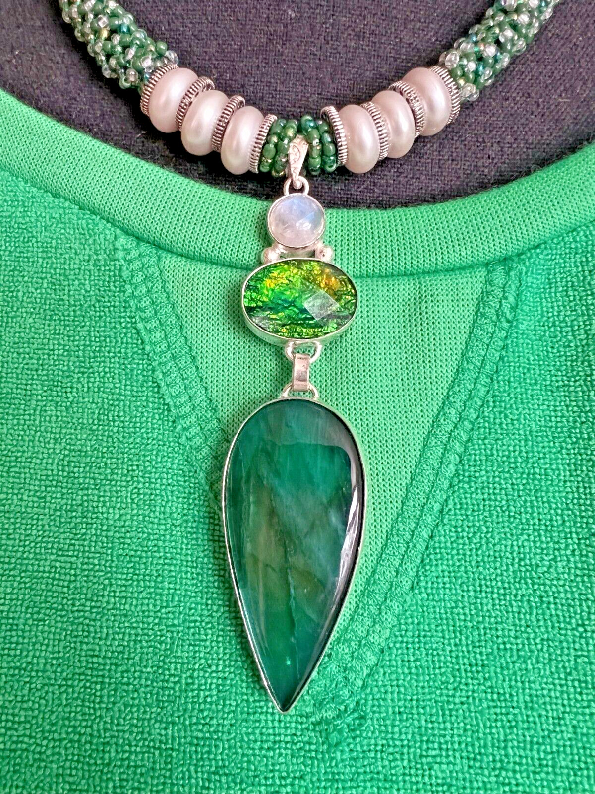 Genuine labradorite Awesome pendent necklace solid jewelry Handmade for women