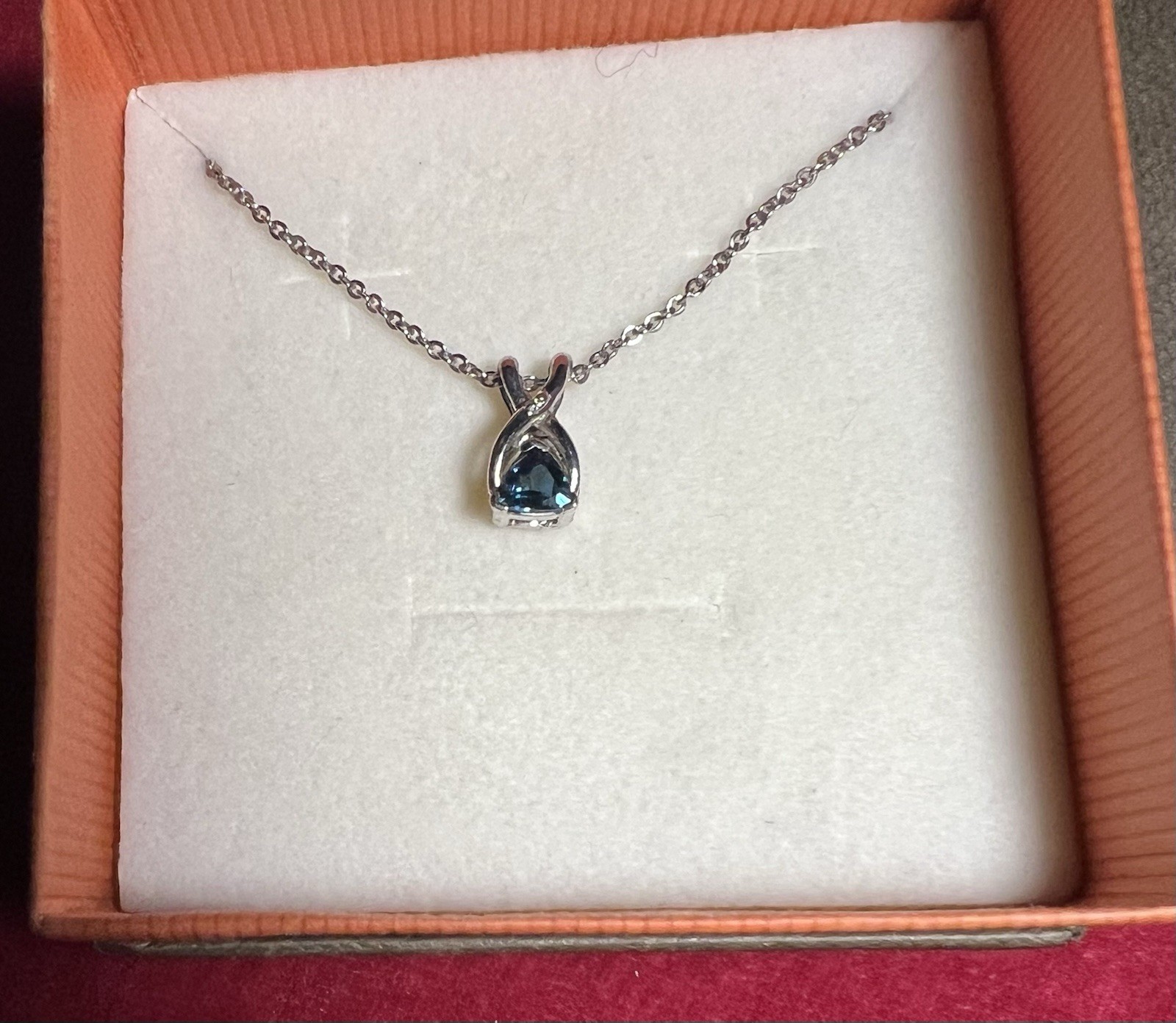 ANGARA 0.51 Ct London Blue Topaz Pendant Necklace With Diamond in Silver