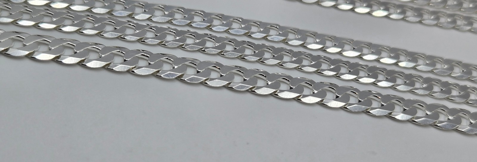 CUBAN CURB Chain Necklaces, 925 Sterling Silver, Italy Handmade, 6mm-7mm