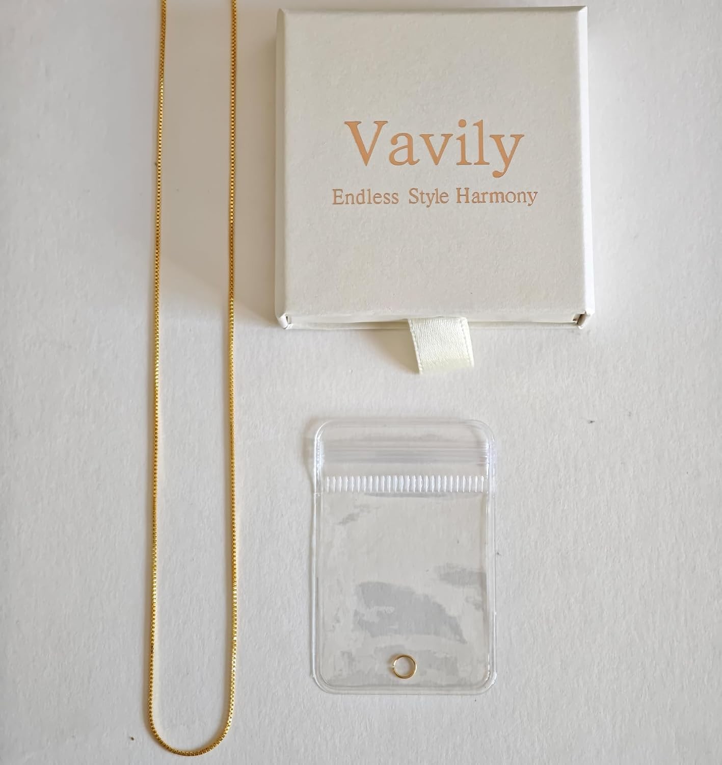 Minimalist Thin Gold Chain 18K Gold Thin Box Chain Necklace Short Small Gold Cha