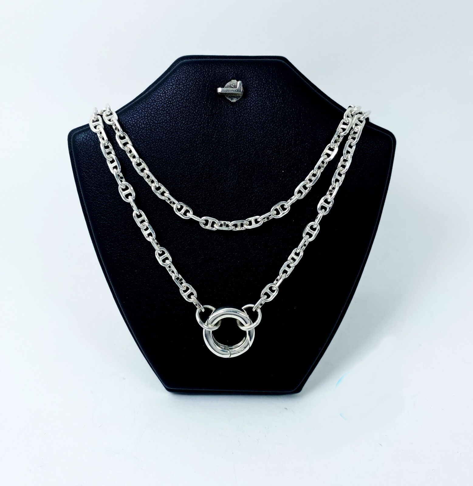 Round Clasp Chain Necklace 925 Sterling Silver, Handmade Unisex Necklace Gifts