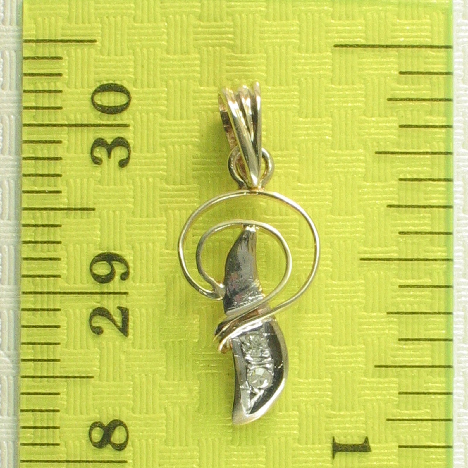 14k Yellow Gold Diamond Letter P Initial with Bail Pendant