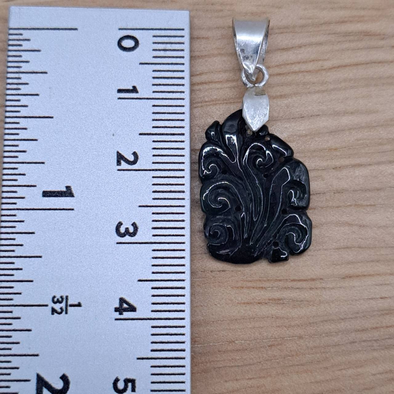 Jade Type A Pendant Burmese Natural Jadeite Myanmar Silver 92.5 Handmade 004
