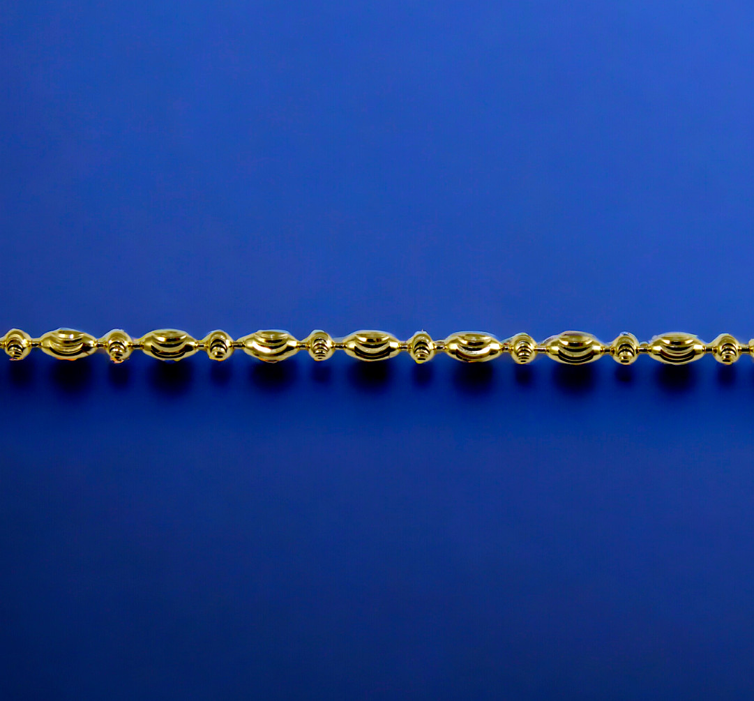 14K Yellow Gold SOLID Long Round Ball Bead Necklace Bracelet Chain 1-2mm 7″-30″