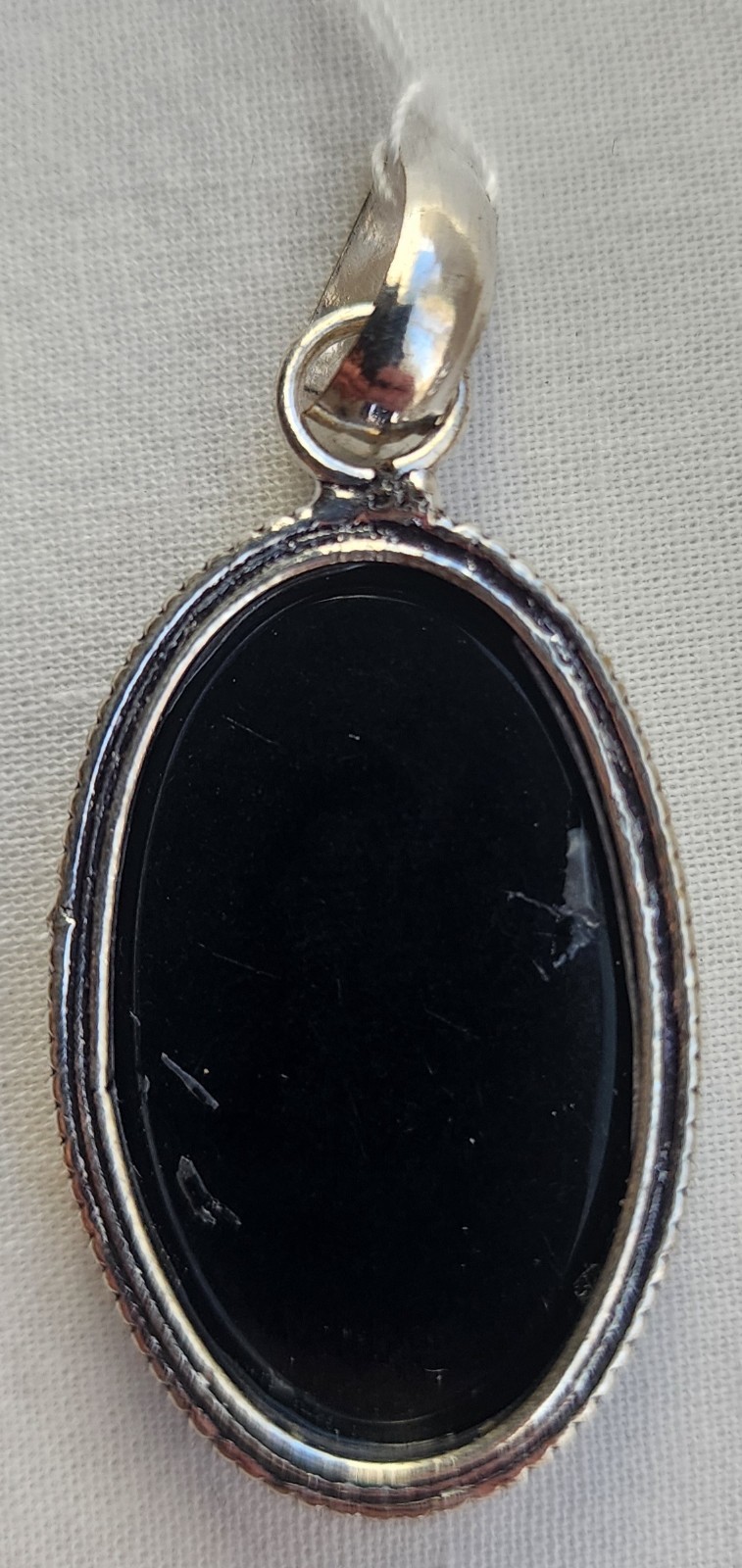 Black Onyx in 925 Sterling Silver Pendant