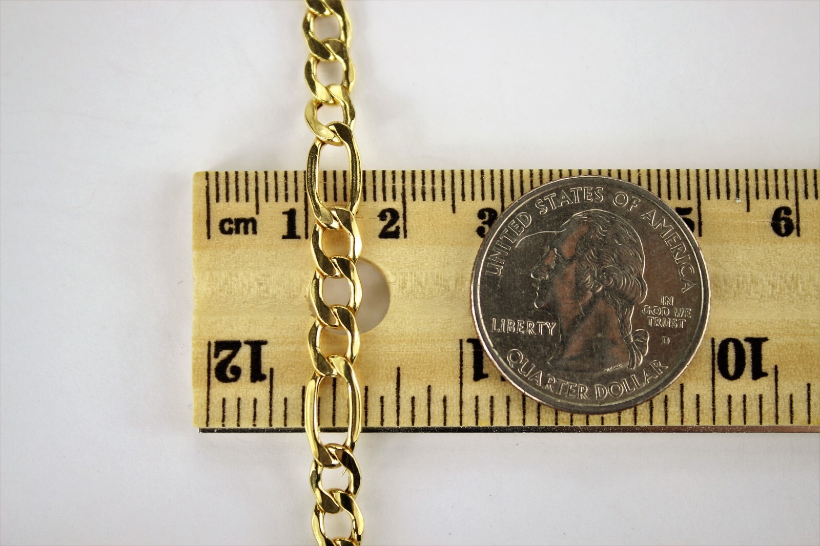 10k Yellow Gold 2mm-5.5mm Figaro Link Chain Necklace Bracelet 7″-30″ Hollow