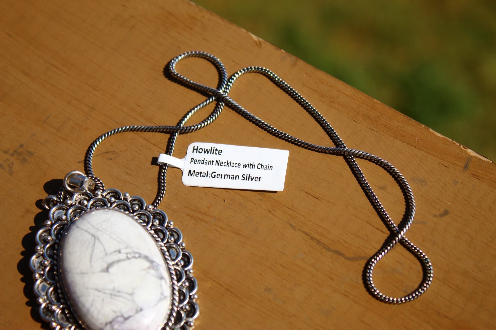 Howlite Necklace set in German Silver